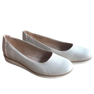 $110 SOUL Naturalizer Cream Slip On Idea Ballet Flat Shoes Comfort Wedge Sz W9.5